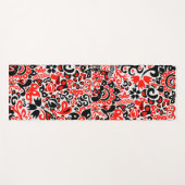 ウクライナ民族フォークアート花のパターンの添付 ヨガマット (正面(横))