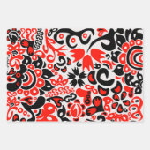 ウクライナ民族フォークアート花のパターンの添付 ラッピングペーパーシート (正面2)