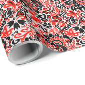 ウクライナ民族フォークアート花のパターンの添付 ラッピングペーパー (ロールコーナー)