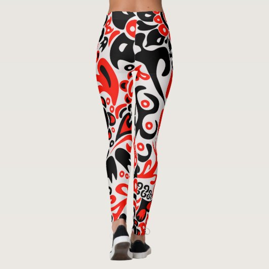 ウクライナ民族フォークアート花のパターンの添付 レギンス (裏面)