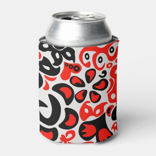 ウクライナ民族フォークアート花のパターンの添付 缶クーラー (缶正面)