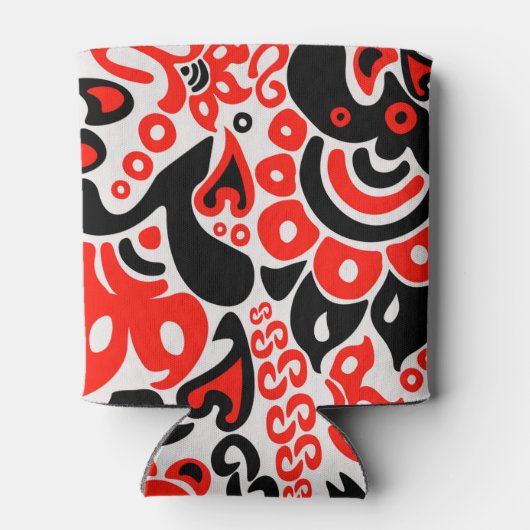 ウクライナ民族フォークアート花のパターンの添付 缶クーラー (裏面)