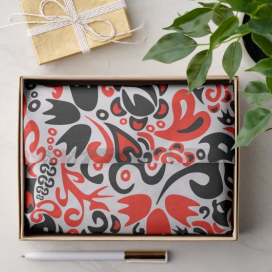 ウクライナ民族フォークアート花のパターンの添付 薄葉紙 (ギフト)