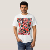 ウクライナ民族フォークアート花のパターンの添付 Tシャツ (正面フル)
