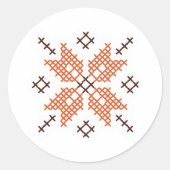 ウクライナ民族フォークドードルオーナメント ラウンドシール (正面)