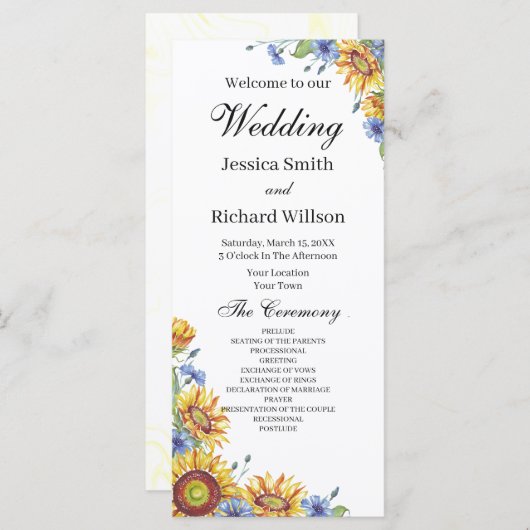 ウクライナ水彩結婚式 プログラム (正面/裏面)