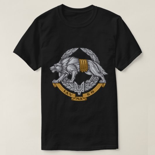 ウクライナ特殊作戦部隊スペタスネツウルフ Tシャツ (デザイン正面)