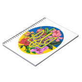 ウクライナ産のトライデントとフラワーのあるウクライナ国旗 ノートブック (左側)