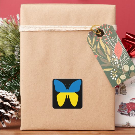 ウクライナ産の蝶 スクエアシール (クリスマス)