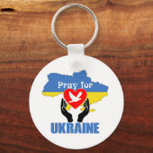 ウクライナ祈の平和と愛 – 平和と愛 キーホルダー (正面)