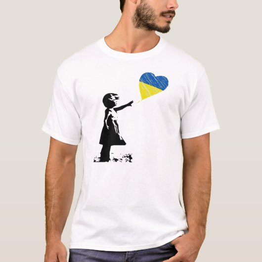 ウクライナ祈バンクシー平和のためのAzov – ウクライナ解放 Tシャツ (正面)