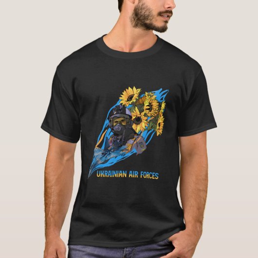 ウクライナ空軍戦闘機(パイロットU) Tシャツ (正面)