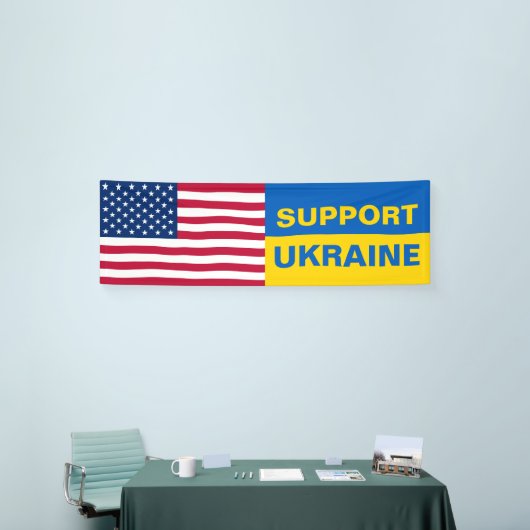 ウクライナ米国国旗の連帯を支持する 横断幕 (トレードショー)