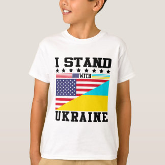 ウクライナ系アメリカ人の誇り ヴィンテージ風 ウクライナの旗 Tシャツ
