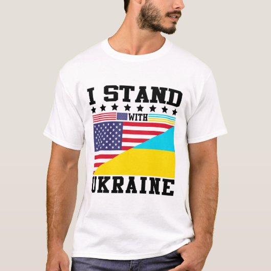 ウクライナ系アメリカ人の誇り ヴィンテージ ウクライナの旗 Tシャツ (正面)