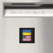 ウクライナ系アメリカ人 アメリカ国旗 ウクライナ アメリカ ルーツ マグネット (インサイチュ (食洗機))
