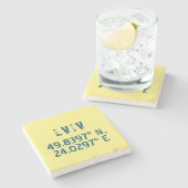 ウクライナ緯度動揺して度 ストーンコースター (横)