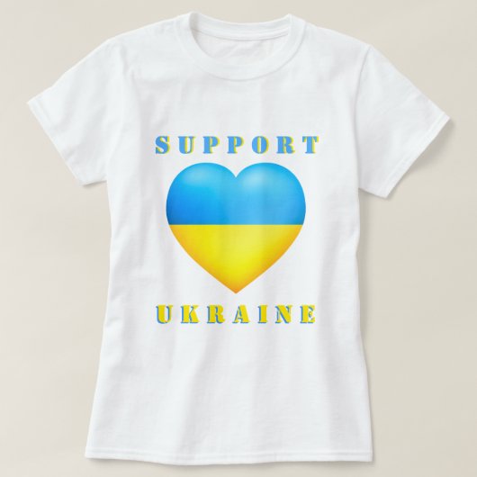 ウクライナ自由のウクライナTシャツ国旗を支持する Tシャツ (デザイン正面)
