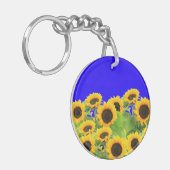 ウクライナ自由平和 – ウクライナ国旗のひまわり キーホルダー (正面左)