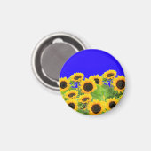 ウクライナ自由平和 – ウクライナ国旗のひまわり マグネット (正面/裏面)