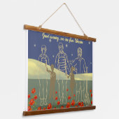 ウクライナ良い夕べの人々黄色と青 吊り下げ型タペストリー (傾斜あり)