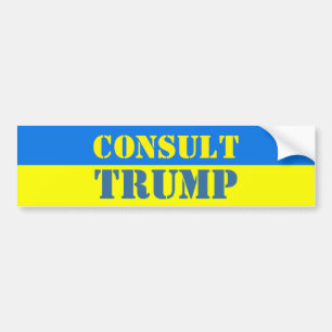 ウクライナ色のトランプに相談する バンパーステッカー