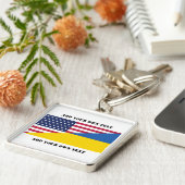 ウクライナ装飾用クッションに対する米国の支持 キーホルダー (側面)