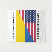 ウクライナ装飾用クッションに対する米国の支持 タペストリー (正面(横))