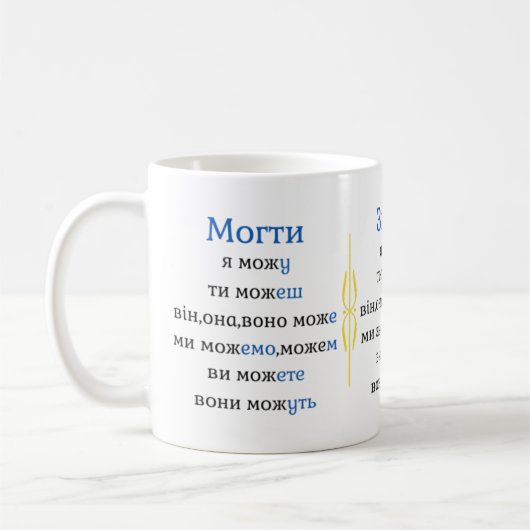 ウクライナ語の動詞の活用法 コーヒーマグカップ (左)
