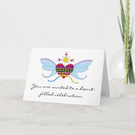 ウクライナ語アットハート結婚式招待状 招待状 (正面)