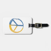 ウクライナ語 – 平和シンボルブルーイエローウクライナ戦争 ラゲッジタグ (正面横)