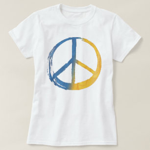 ウクライナ語 – 平和シンボルブルーイエローウクライナ戦争 Tシャツ