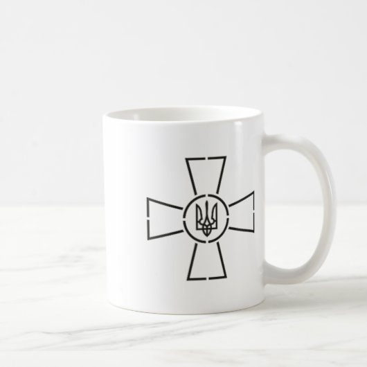 ウクライナ軍の軍隊のエンブレム コーヒーマグカップ (右)