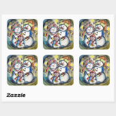 ウクライナ雪だるまファミリー スクエアシール (シート)