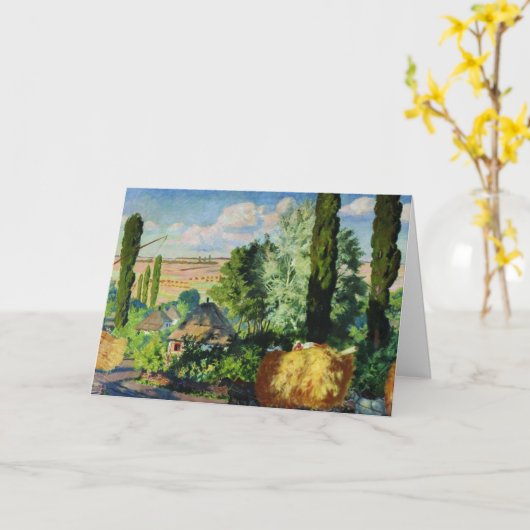ウクライナ風景画 カード (黄色い花)