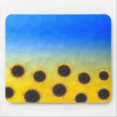 ウクライナ黄色の青いジオメトリメッシュパターンフラワー マウスパッド (正面)