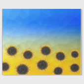 ウクライナ黄色の青いジオメトリメッシュパターンフラワー ラッピングペーパー (フラット)