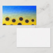 ウクライナ黄色の青いジオメトリメッシュパターンフラワー 名刺 (正面/裏面)