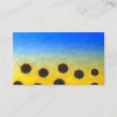 ウクライナ黄色の青いジオメトリメッシュパターンフラワー 名刺 (正面)