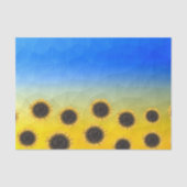 ウクライナ黄色の青いジオメトリメッシュパターンフラワー 薄葉紙 (正面)