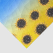 ウクライナ黄色の青いジオメトリメッシュパターンフラワー 薄葉紙 (詳細)