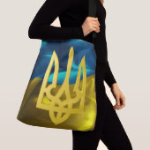 ウクライナ3Dの旗およびTryzub Crossbodyのトートバック クロスボディバッグ (クローズアップ)
