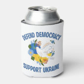 ウクライナ・アメリカ人の民主主義の支援を守る 缶クーラー (缶正面)
