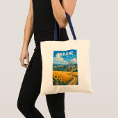ウクライナ イラスト 旅行 アート ヴィンテージ トートバッグ (正面(商品))