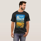 ウクライナ イラスト 旅行 アート ヴィンテージ Tシャツ (正面フル)