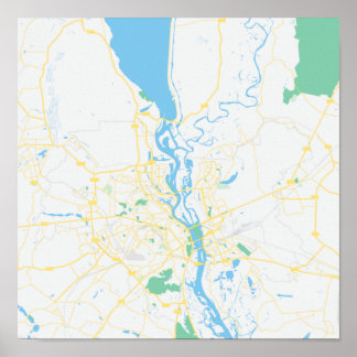 ウクライナ，キエフの地図 ポスター