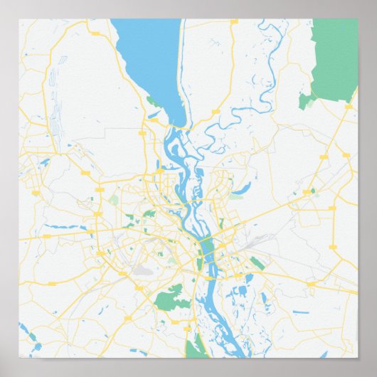 ウクライナ，キエフの地図 ポスター (正面)