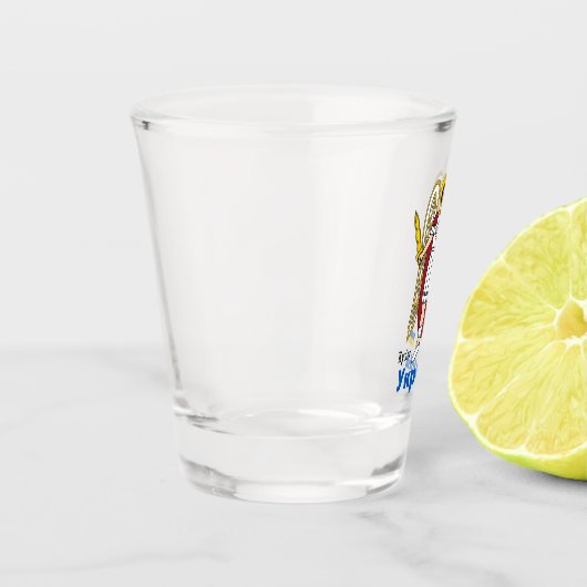 ウクライナ&キエフシティコートオブアームズウクライナ国旗S ショットグラス (左)