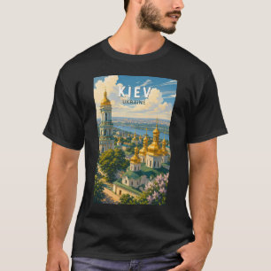 ウクライナ キーウ イラスト 旅行 アート ヴィンテージ Tシャツ