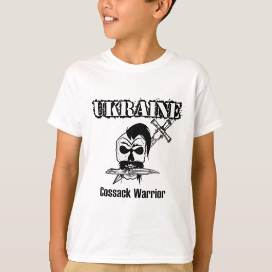 ウクライナ・コサックの戦士 - ウクライナを支援しよう Tシャツ (正面)